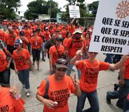 La Heend mantuvo un campamento de protesta frente a La Fortaleza por 13 días para exigir la aprobación de su convenio colectivo, el cual se ha estado negociando desde 2017.