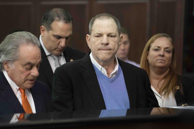 En esta foto del 25 de mayo del 2018, Harvey Weinstein comparece en un tribunal en Nueva York bajo cargos de violación y violencia sexual.  (AP)