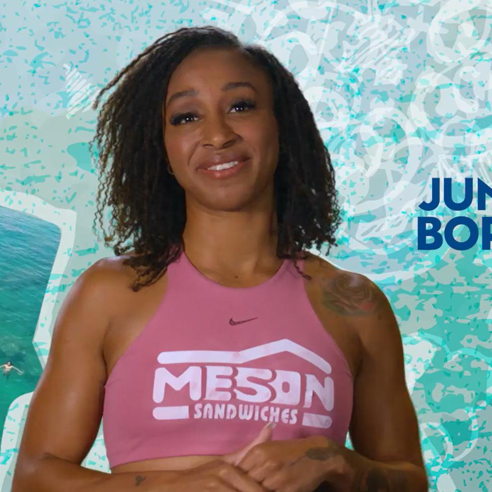 La campeona olímpica Jasmine Camacho-Quinn se unió a la campaña de Mesón Sándwiches para invitar a los boricuas a visitar la isla este verano y formar parte de Junte Boricua.