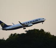 Un avión de Ryanair en el aeropuerto de Budapest el 12 de junio del  2022.