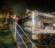 Imagen suministrada por el Negociado del Cuerpo de Bomberos que muestra los daños causados por el fuego en la residencia de la familia Estrada Agosto.