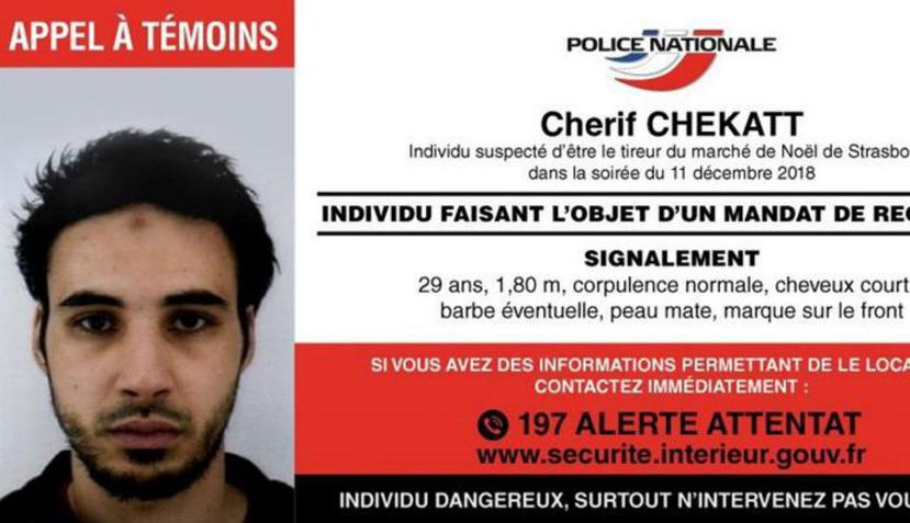 Ficha policial de Chérif Chekatt, abatido por las autoridades de Francia. (EFE)