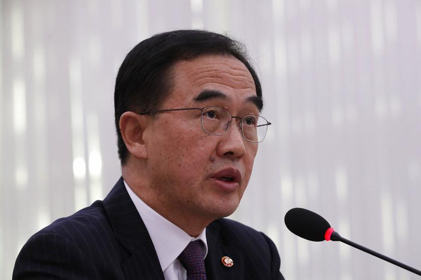El ministo surcoreano de Unificación, Cho Myoung-gyon, interviene ante la Asamblea Nacional en Seúl, Corea del Sur. (AP / Lee Jin-man)