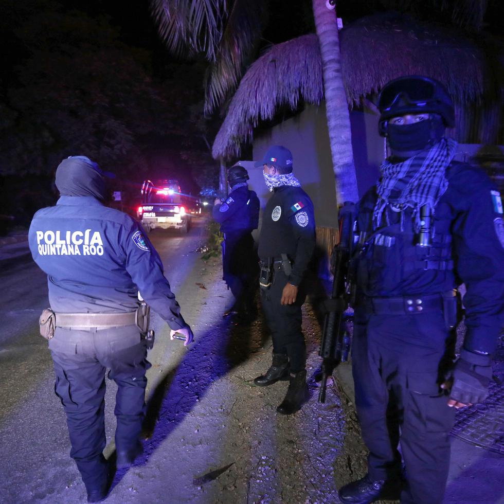 Imagen de archivo de policías municipales en el estado de Quintana Roo, México.