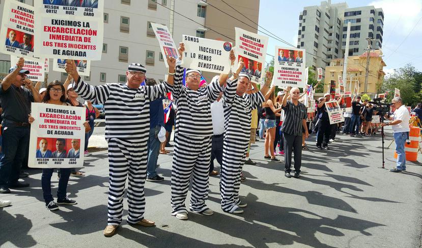 Marcha por la liberación de los tres presos de Aguada.