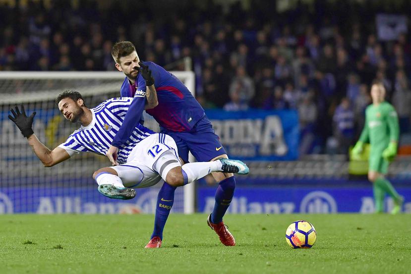 Gerard Piqué durante un partido del Barcelona contra el Real Sociedad el pasado 15 de enero. (AP)