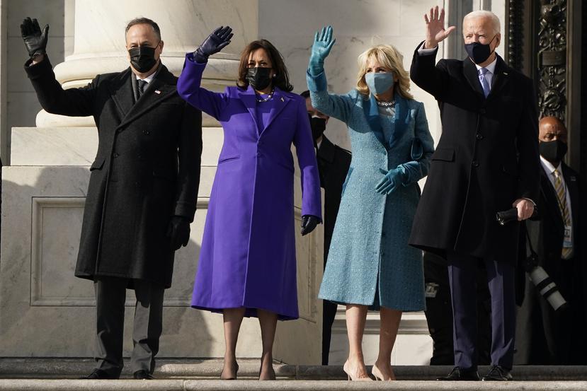 Doug Emhoff, Kamala Harris, Jill Biden y Joe Biden. (Foto: AP)