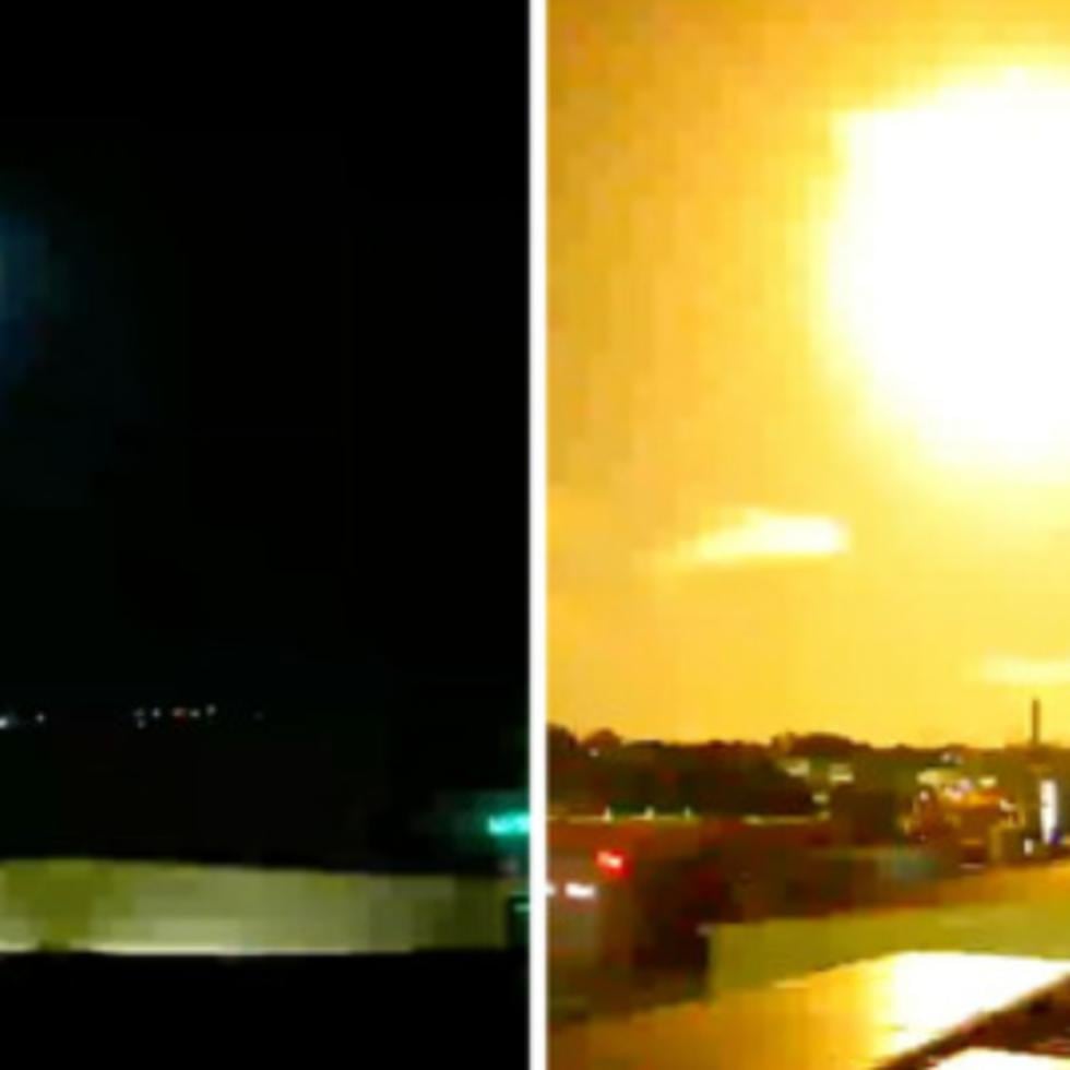Capturas de video del avistamiento de un meteoro.