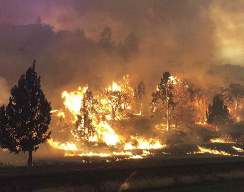 Uno de los incendios que batallan las autoridades se ha propagado cerca de la frontera con el estado de Oregon. (AP)