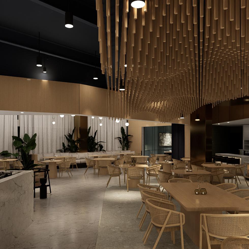 Los arquitectos Brenda García Sosa y Jorge Ramírez Buxeda dieron rienda suelta a su imaginación al diseñar el nuevo restaurante del productor Noah Assad, Bad Bunny y otros inversionistas. 
