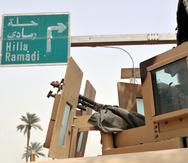 Imagen de archivo de un vehículo armado en Irak.