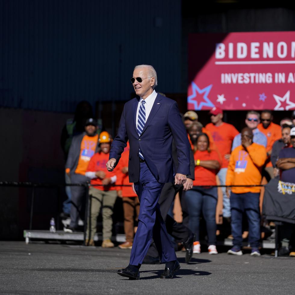 El presidente Joe Biden durante un evento reciente en Filadelfia, Pensilvania, uno de los estados claves de estas elecciones presidenciales.