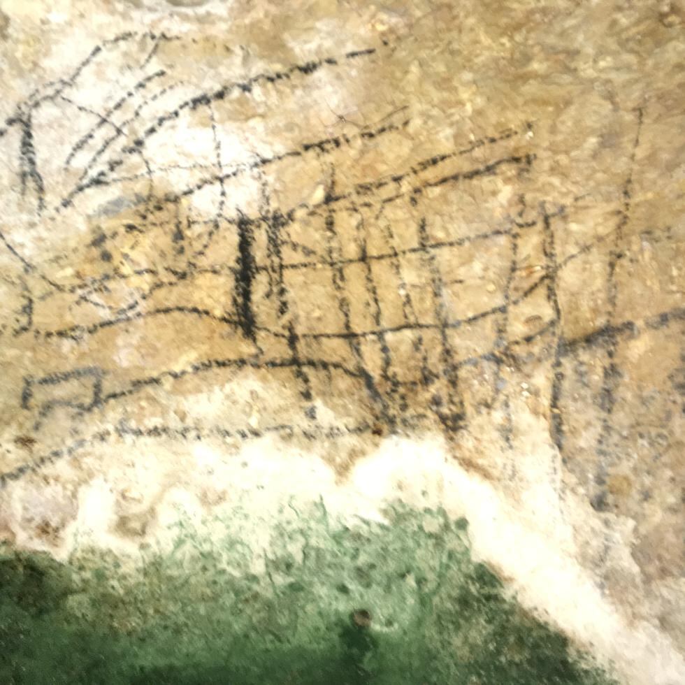 Una de las pictografías encontradas en la cueva La Pita en Lajas.