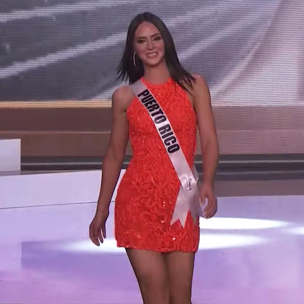 Estefanía Soto durante la preliminar de Miss Universe.