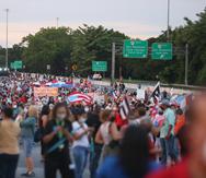 Miles de personas marcharon por el expreso Las Américas en repudio al contrato de LUMA Energy para administrar la red de transmisión y distribución de electricidad.