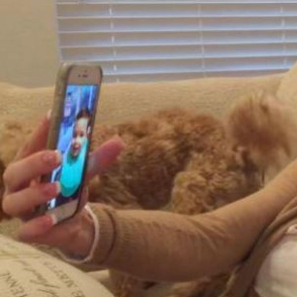 El material audiovisual muestra a uno de los infantes sentado al lado de su madre, quien sujeta un celular donde aparece la imagen del otro bebé.