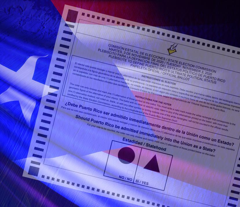 La papeleta del plebiscito de status donde los electores tendrán dos opciones para escoger.