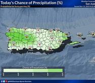 El Servicio Nacional de Meteorología pronosticó que las lluvias pasajeras pudiesen desarrollarse durante horas de la tarde de este lunes, especialmente en las zonas del oeste de la isla.