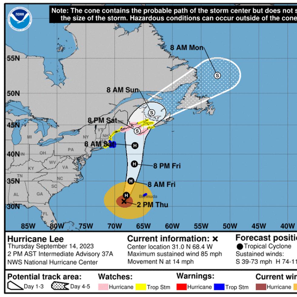 Gran parte de las zonas costeras de Nueva Inglaterra se hallan hoy bajo vigilancias de huracán.