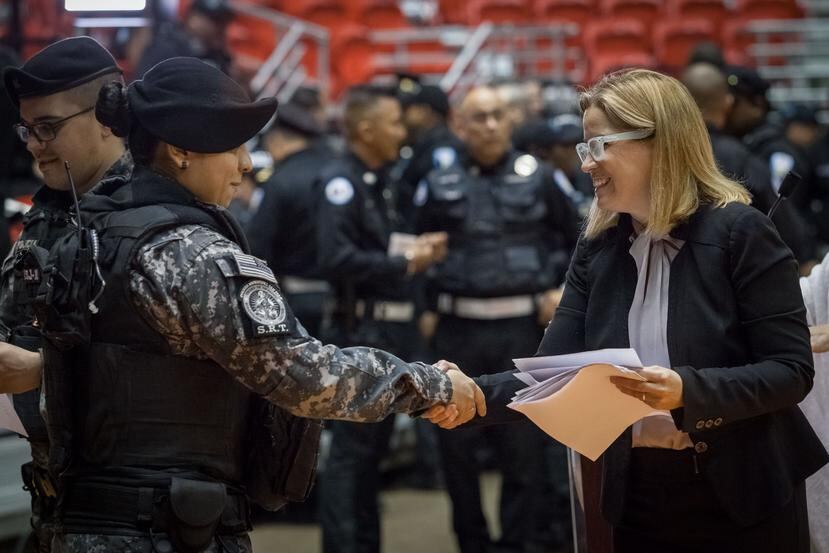 La primera ejecutiva municipal recordó que durante su primer cuatrienio como alcaldesa de San Juan se invirtieron sobre 5.2 millones en compra de equipo para la policía. (Suministrada)