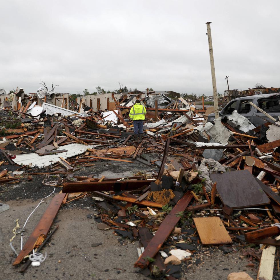 Daños causados por un tornado en Sulphur, Oklahoma.