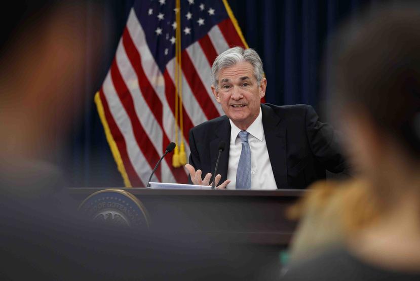 El presidente de la Reserva Federal, Jerome Powell, contesta preguntas de los medios de comunicación al concluir la reunión. (AP / Carolyn Kaster)