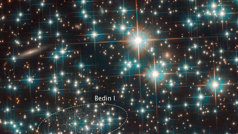 Bedin 1 es una galaxia alargada, de tamaño modesto e increíblemente débil. (NASA)