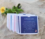 Tarjetas con mensajes español que pueden ayudar a las personas y a los terapeutas a ampliar sus destrezas de atención plena.