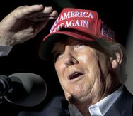 Former President Donald Trump speaks at a rally, Saturday, Oct. 22, 2022, in Robstown, Texas. (AP Photo/Nick Wagner)