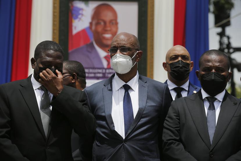 Al centro el primer ministro de Haití, Ariel Henry.
