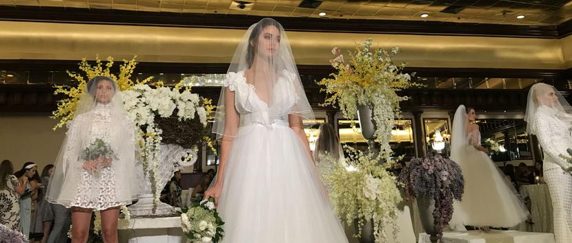 La colección de moda novia de Luis Antonio se compone de ocho vestidos.