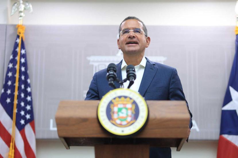 El gobernador Pedro Pierluisi en conferencia de prensa desde La Fortaleza, el 11 de julio de 2022.