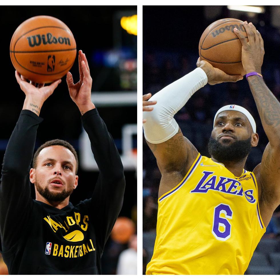 Stephen Curry, de los Warriors, y LeBron James, de los Lakers.