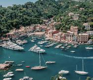 Hermosa vista panorámica de Portofino, en la Riviera italiana.