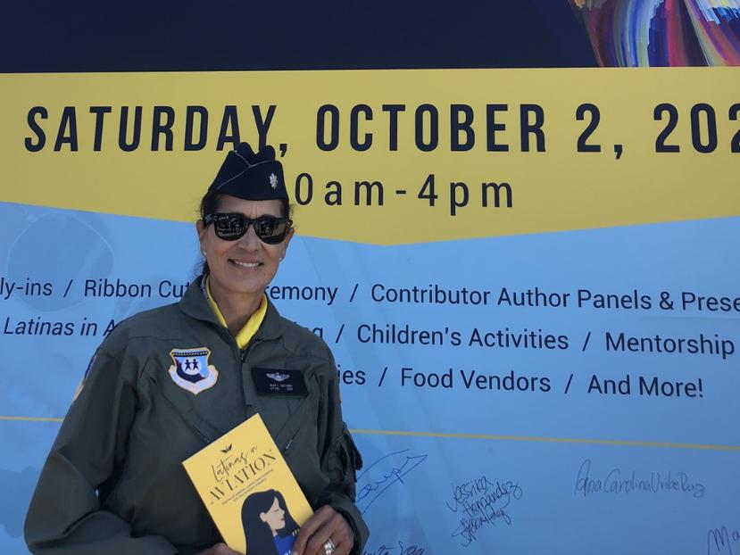 Olga Custodio, primera boricua y latina pilota en la Fuerza Aérea de Estados Unidos.