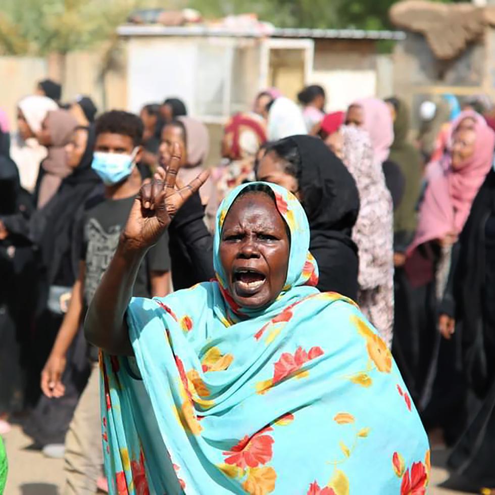 Una manifestación a favor de la democracia en Sudán.