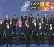 Foto grupal de los líderes de la Organización del Tratado del Atlántico Norte (OTAN).