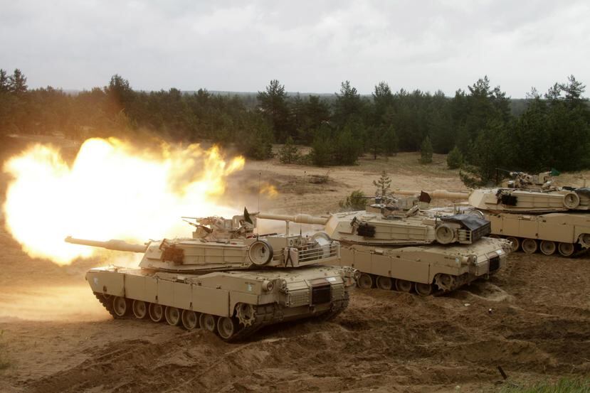 Vista de tanques Abrams de EE.UU., en una fotografía de archivo. 