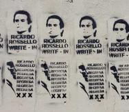 La propaganda a favor del exgobernador lee "Ricardo Rosselló write-in".