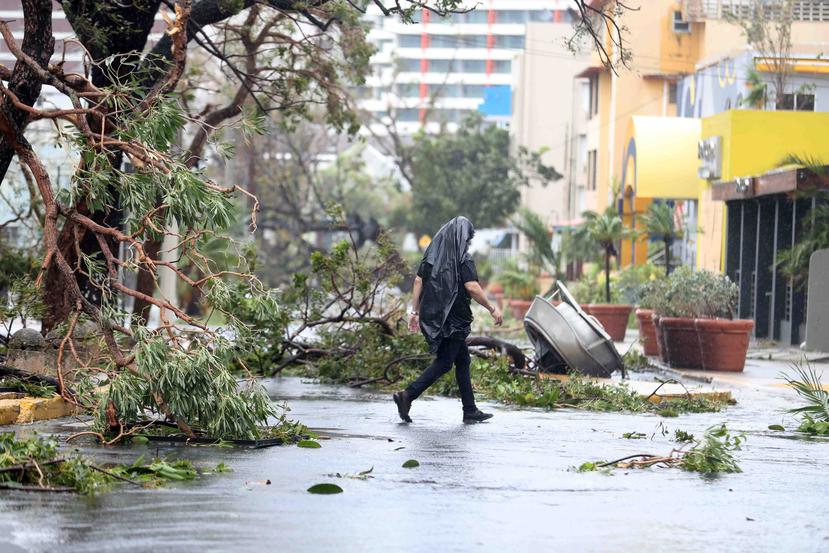 Condado y Santurce, doblegados por los vientos del huracán María