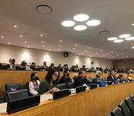 Foto de archivo de los ponentes de una sesión del Comité de Descolonización de las Naciones Unidas.