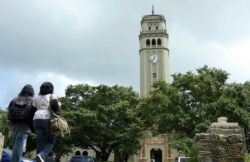 Imagen de la torre de la Universidad de Puerto Rico, Recinto de Río Piedras. (GFR Media)