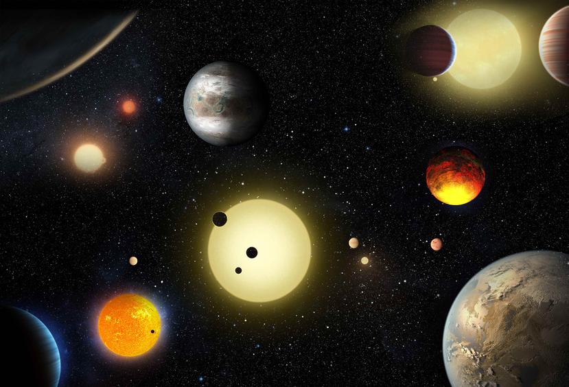 Nueve de los planetas confirmados orbitan una estrella en la zona habitable, por lo que serían candidatos a albergar agua líquida y por lo tanto, vida. (Ilustración NASA / W. Stenzel)
