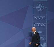 El presidente de los Estados Unidos, Joe Biden, durante la cumbre de la OTAN en Madrid, España.