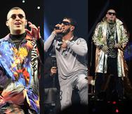 Bad Bunny, Anuel AA y Daddy Yankee tienen la mayor cantidad de nominaciones, respectivamente. (Fotomontaje / GFR Media)