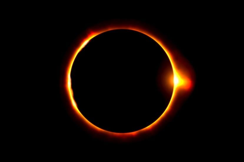 El eclipse anular de sol tiene lugar cuando la luna está tan alejada de la Tierra que, al alcanzar su apogeo, cubre casi en su totalidad el disco solar. (Shutterstock.com)