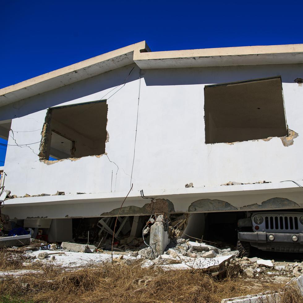Una vivienda de Yauco afectada por los terremotos de 2020.