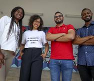 Los jóvenes Marieli M. García, Juanita Polanco, Fernando Cuevas y Jean Carlos Reyes participan del proyecto Líderes por la Equidad y la Justicia.