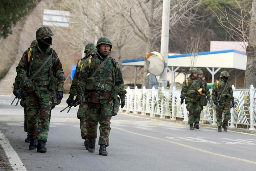 Un puesto militar de Corea del Sur fue alcanzado el pasado domingo por disparos provenientes del lado norcoreano de la frontera entre ambos países. (EFE)
