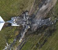 Restos de una aeronave accidentada en Brookshire, Texas.